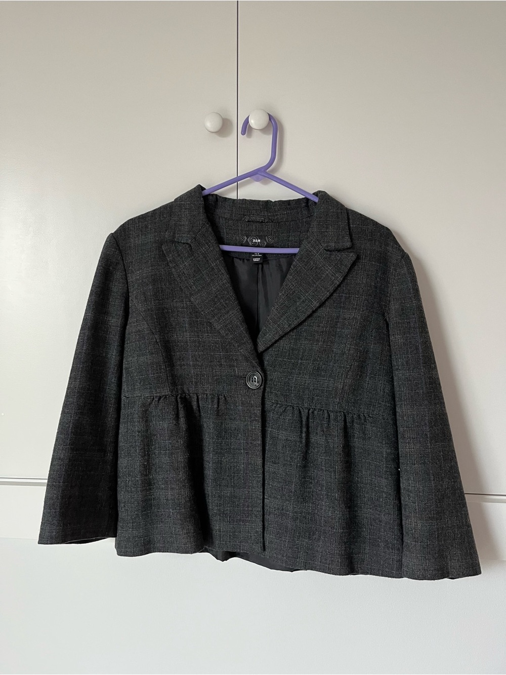 H&M Charcoal Gray Peplum Blazer Jacket